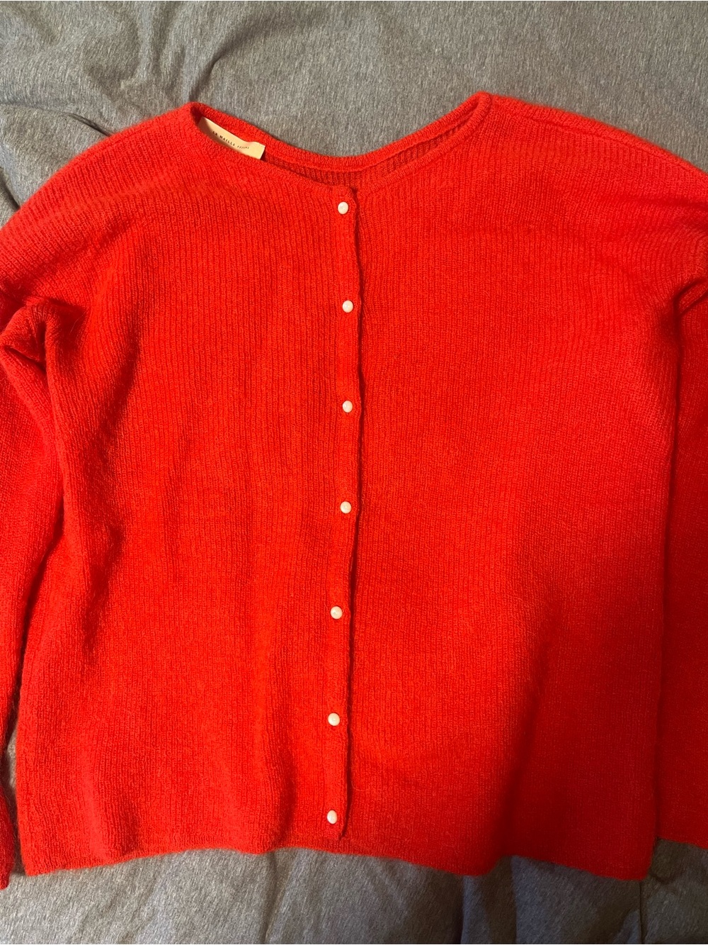 Sézane Gaspard Red Button-Front Knit Cardigan - READ DESCRIPTION